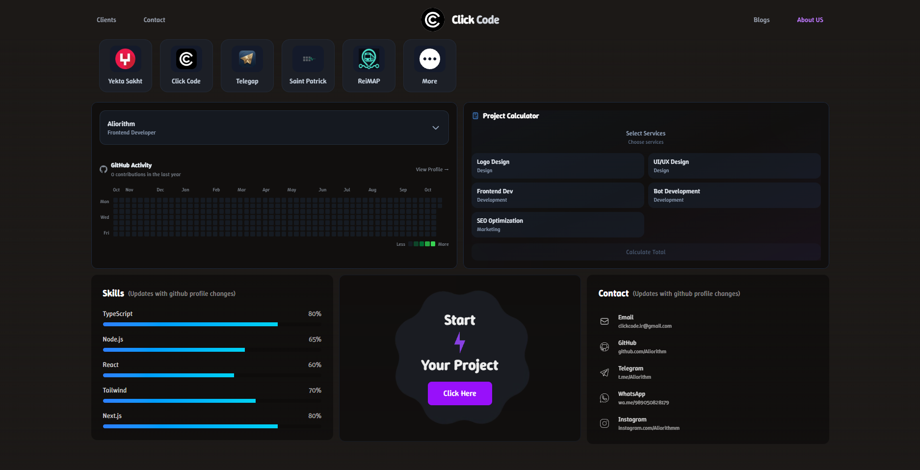 Screenshot of ClickCode