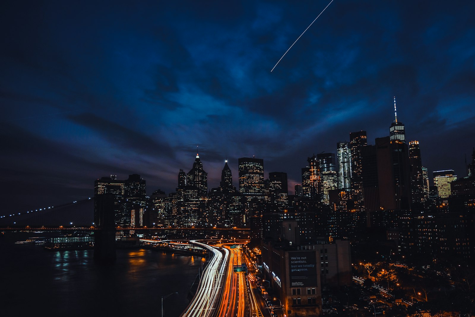 the city skyline at night